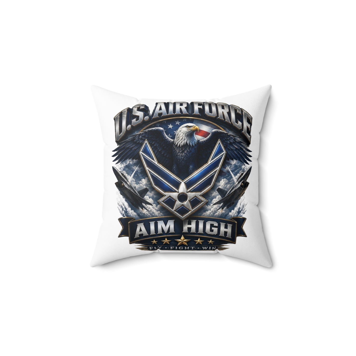 U.S. Air Force "Aim High" Decorative Pillow - Bald Eagle Military Throw Pillow