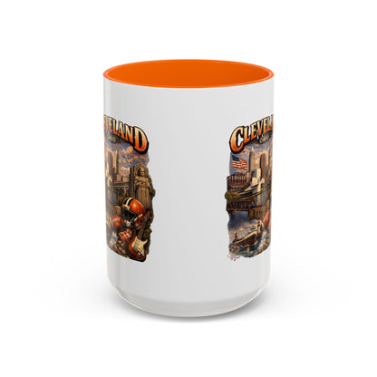 Cleveland Ohio Vintage Football Accent Coffee Mug (11/15oz)