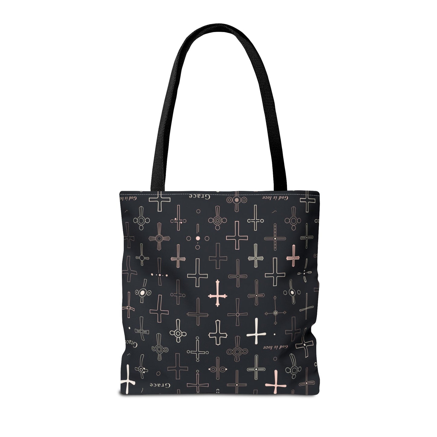 Cross Pattern Tote Bag — Faith & Grace Religious All-Over Print Tote