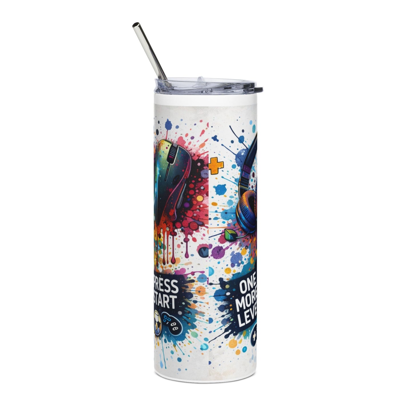 Gamer Dad 20oz Stainless Steel Tumbler – Colorful Controller & Headset Design