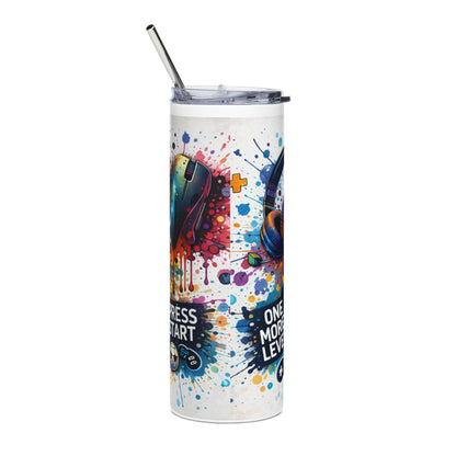 Gamer Dad 20oz Stainless Steel Tumbler – Colorful Controller & Headset Design