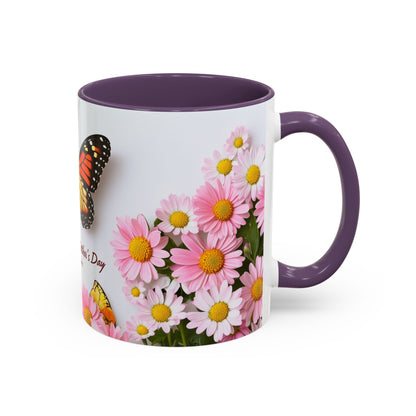 Mother's Day Butterfly Coffee Mug — "Happy Mother's Day" Floral 11/15oz Accent Mug