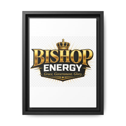 Framed Canvas Art - "Bishop Energy" Gold Crown Logo (Matte)