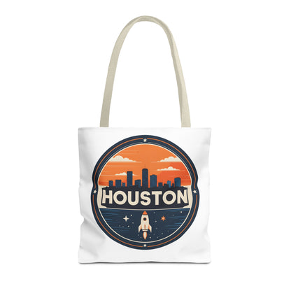 Houston Skyline Rocket Tote Bag – Retro Space City Canvas Tote