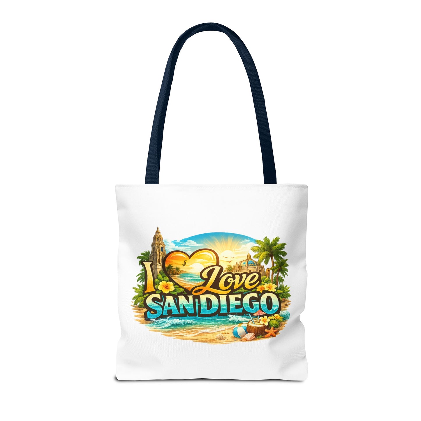 San Diego Tote Bag - "I Love San Diego" Beach City Souvenir
