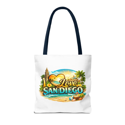 San Diego Tote Bag - "I Love San Diego" Beach City Souvenir