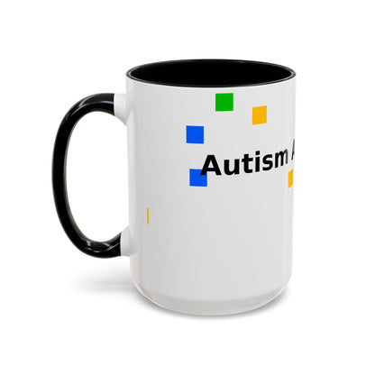 Autism Acceptance Accent Coffee Mug – Colorful Puzzle Square Design (11/15 oz)