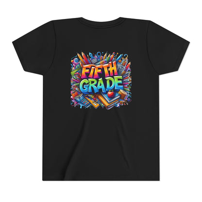 Fifth Grade Kid's Tee - Colorful School Supplies Back to School T-Shirt