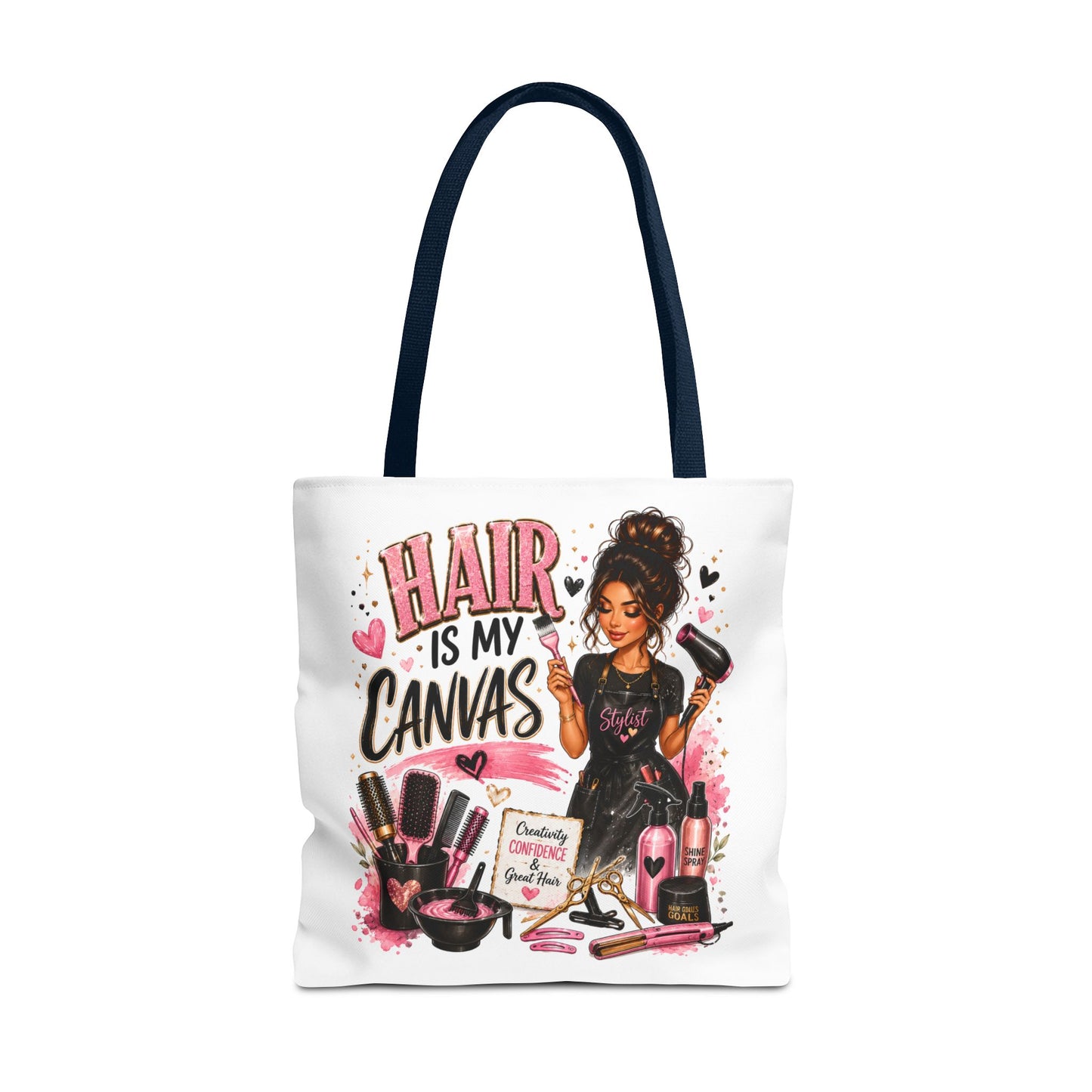 Hair Is My Canvas Tote Bag — Stylist Makeup Artist Cosmetic Accessories Tote