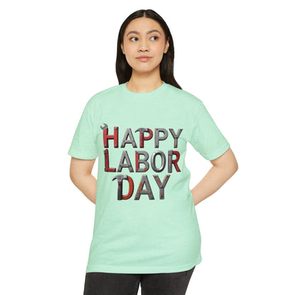 Labor Day T-Shirt — "Happy Labor Day" Tool-Style Graphic