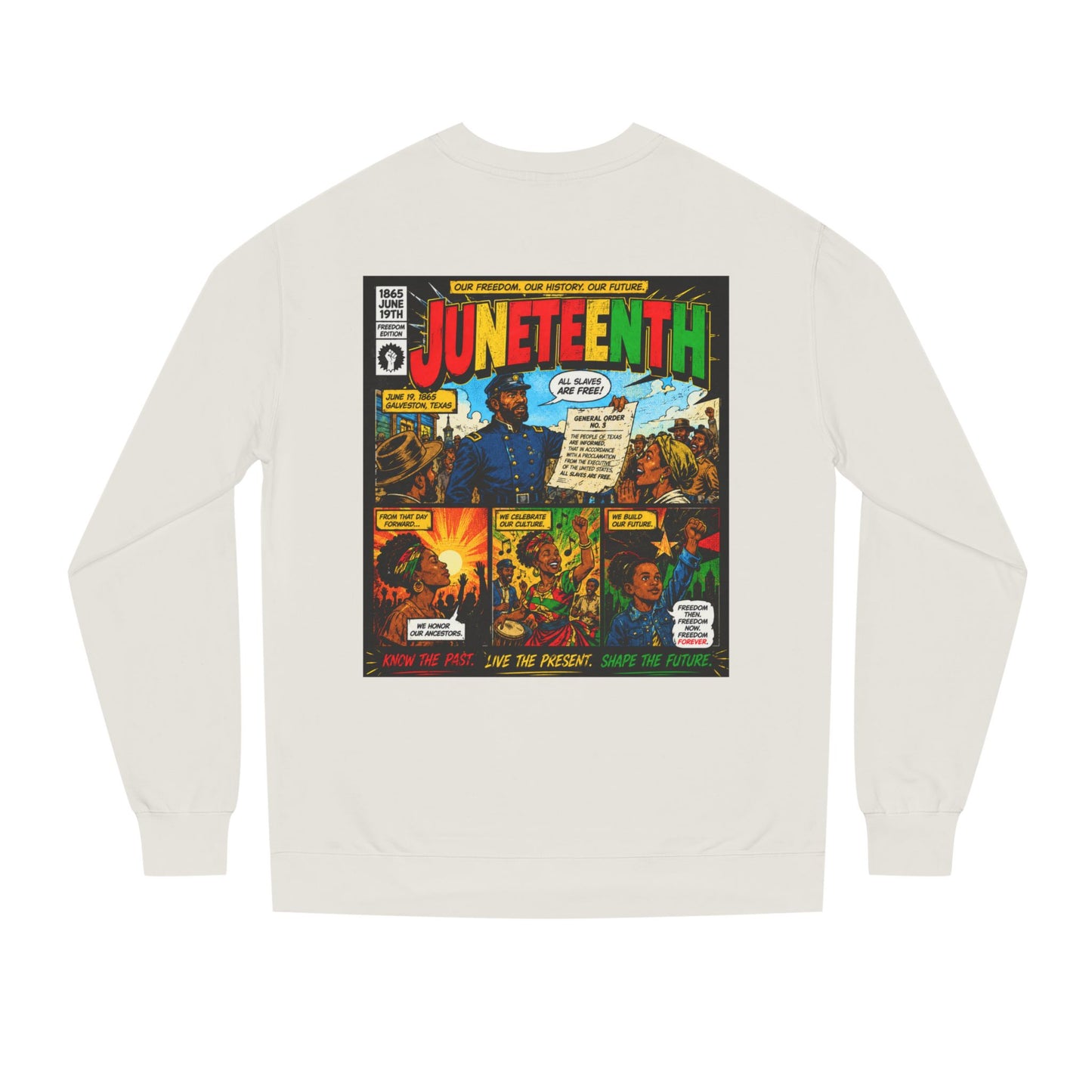 Juneteenth Comic Sweatshirt — Juneteenth Celebration Graphic Crewneck