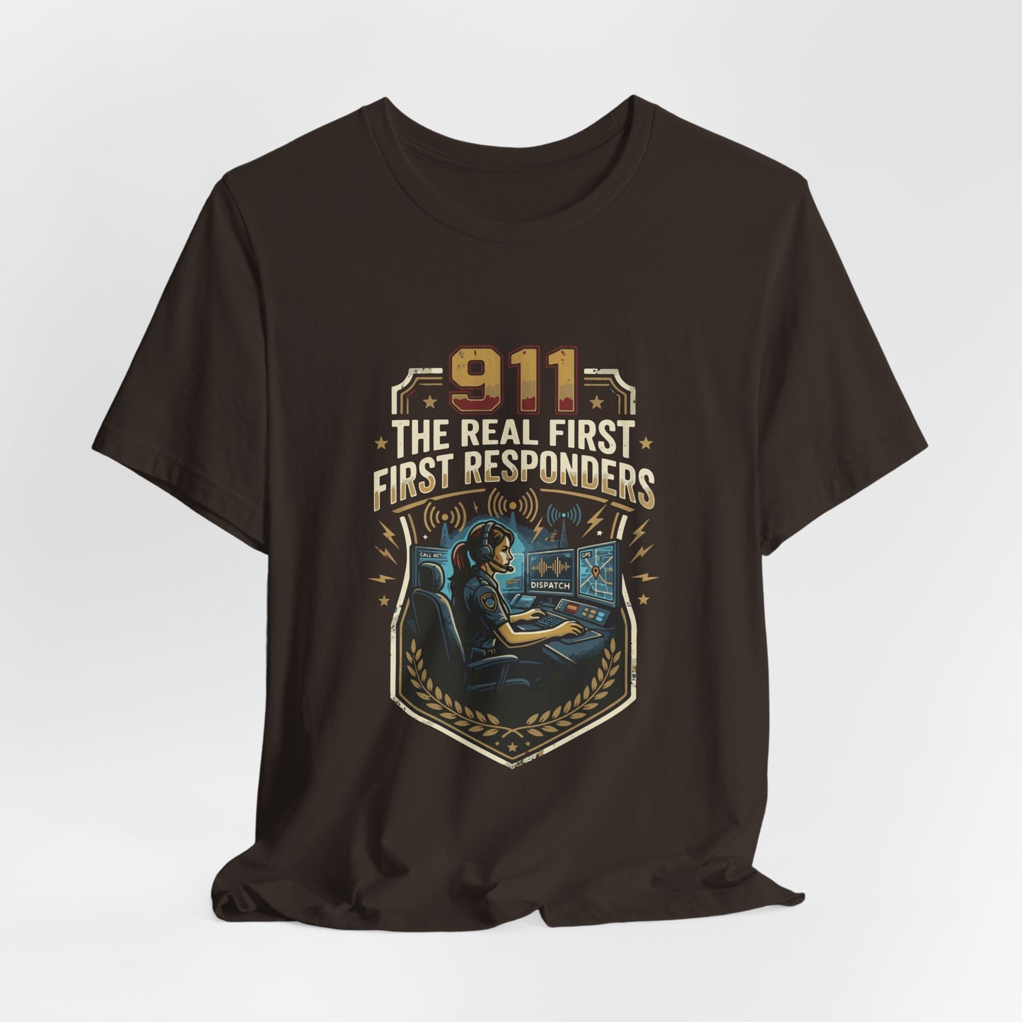 911 Call Center T‑Shirt — "The Real First First Responders" Tribute Tee