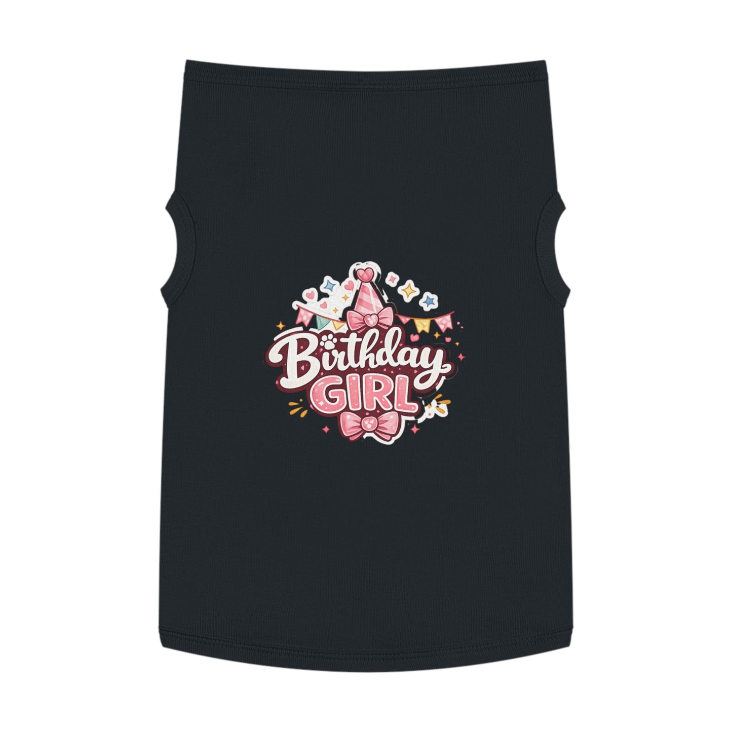 Birthday Girl Pet Tank Top - Pink Party Hat Dog/Cat Tee