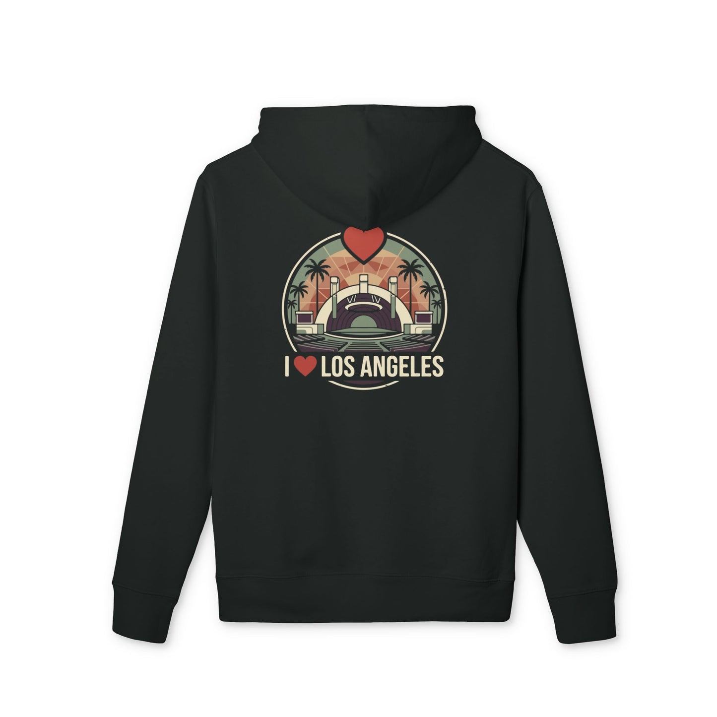 I Heart Los Angeles Hoodie — Vintage Palm Trees & Hollywood Arch