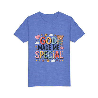 Youth Tee — "God Made Me Special" Cute Christian Kids T-Shirt