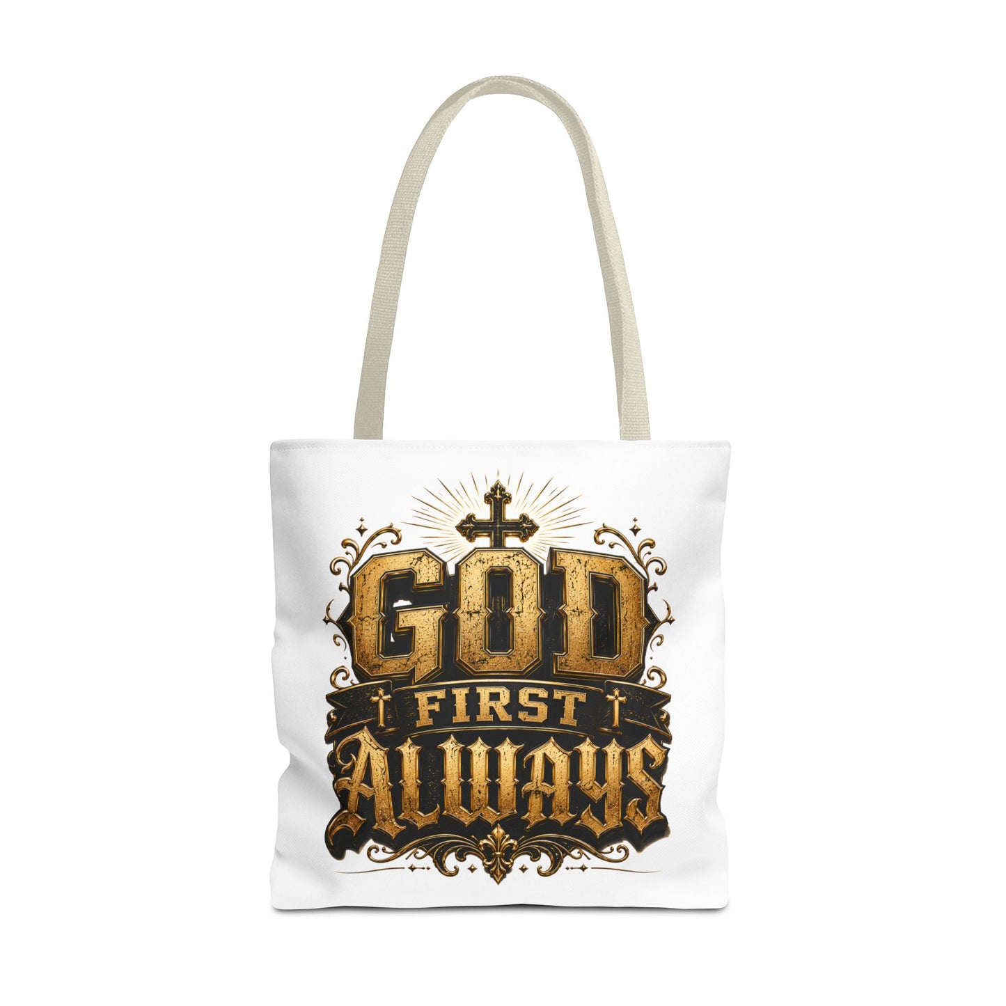 God First Always Tote Bag — Christian Faith Inspirational Canvas Tote