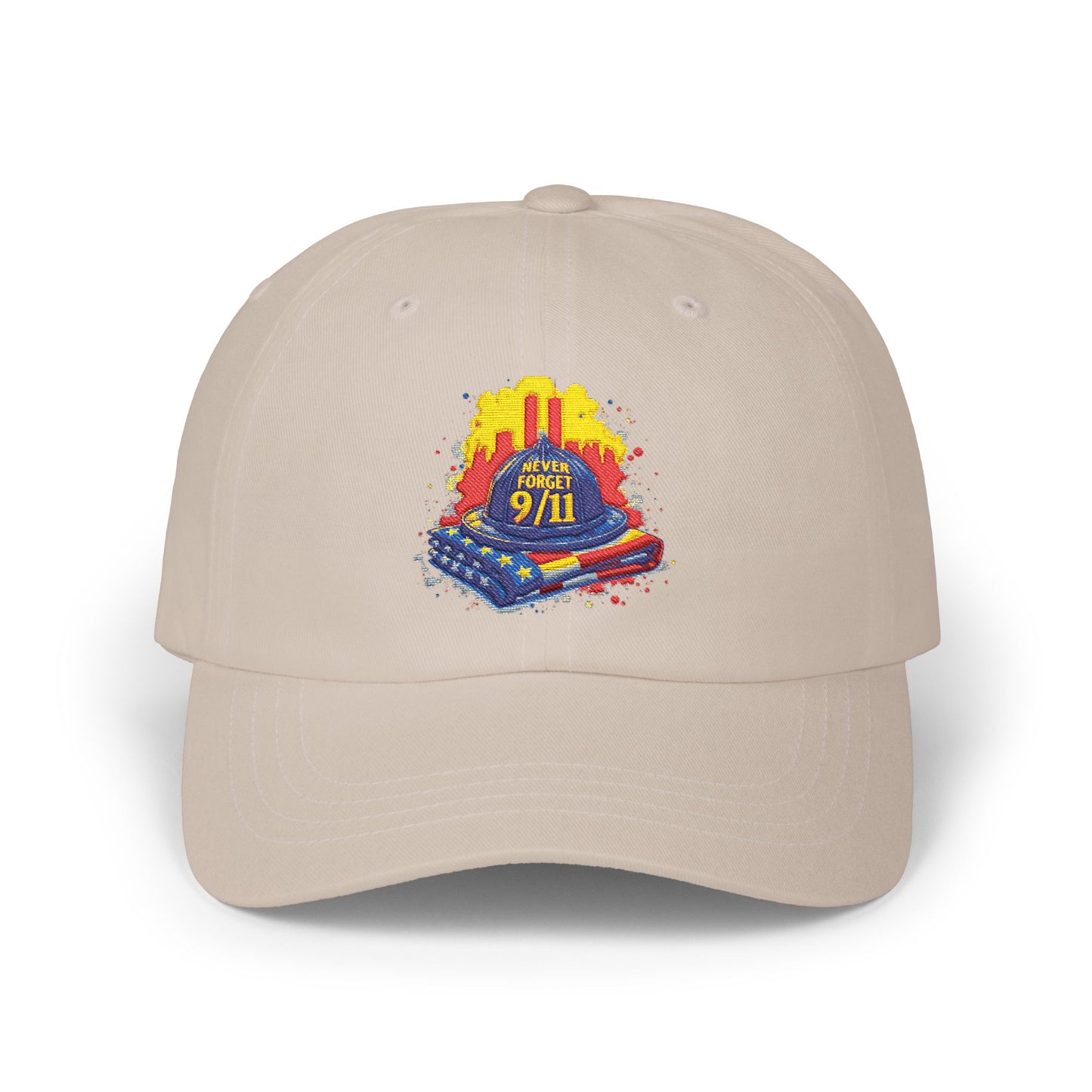 Dad Cap – 9/11 Tribute Firefighter Helmet & American Flag Embroidered Hat