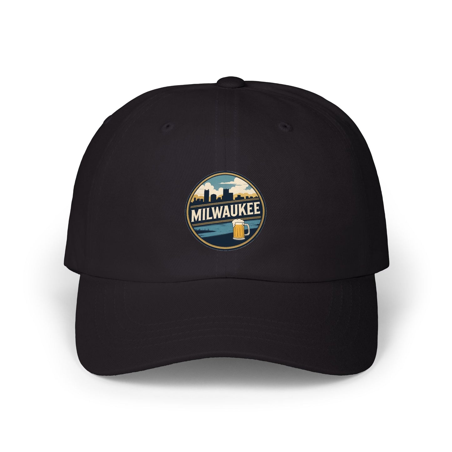 Milwaukee Skyline & Beer Patch Dad Cap — Vintage City Pride Baseball Hat