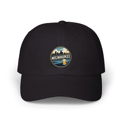 Milwaukee Skyline & Beer Patch Dad Cap — Vintage City Pride Baseball Hat