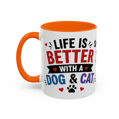 Dog and Cat Coffee Mug — 'This Is My Healer I'm A Cat' Cute Pet Lover Accent Mug (11/15oz)