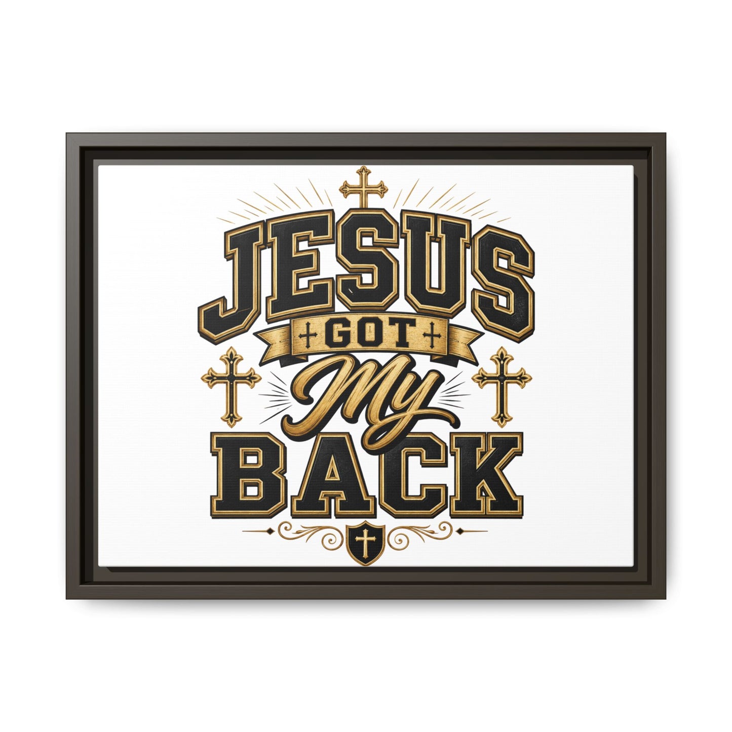 Jesus Got My Back Framed Canvas Wall Art