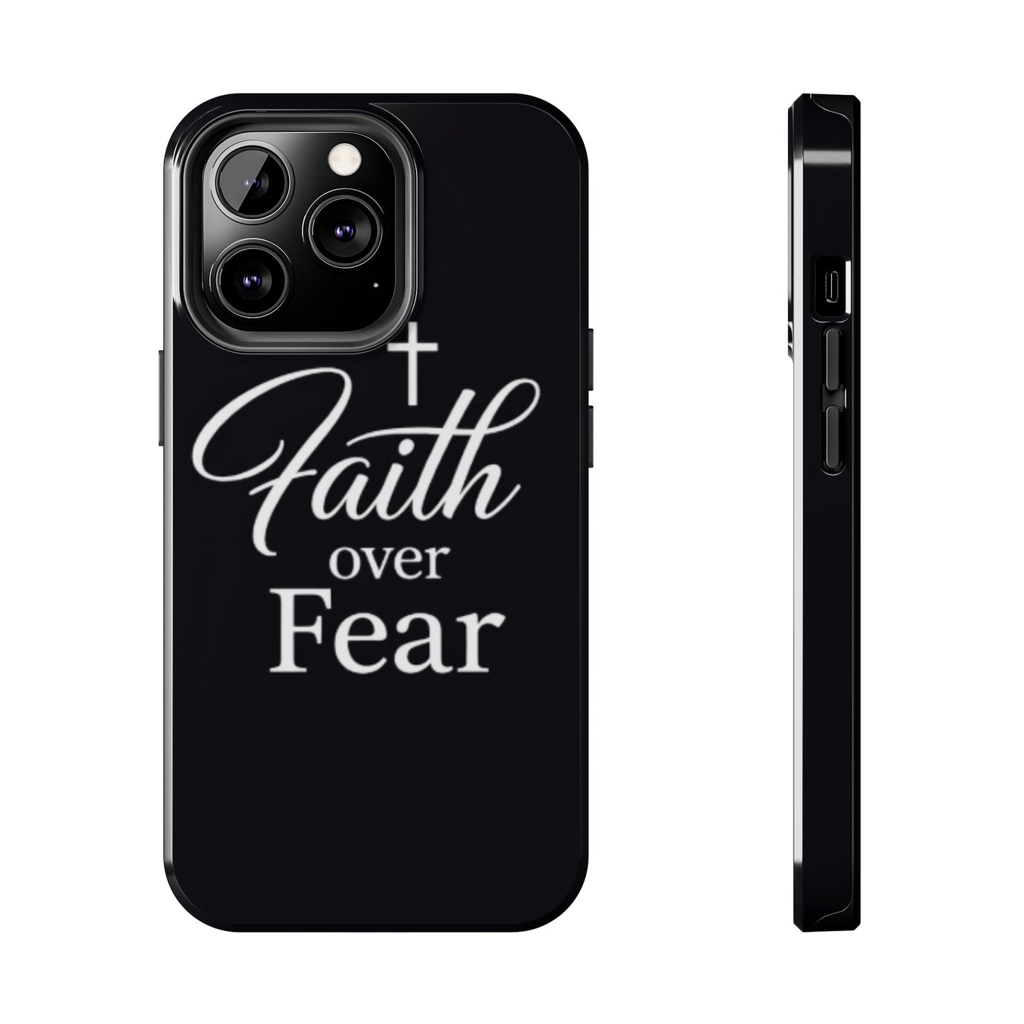 Faith Over Fear Tough Phone Case — Inspirational Christian Cross Phone Cover