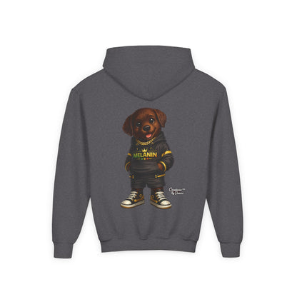 Youth Melanin Pup Hoodie – Cute Rottweiler Cartoon Sweatshirt