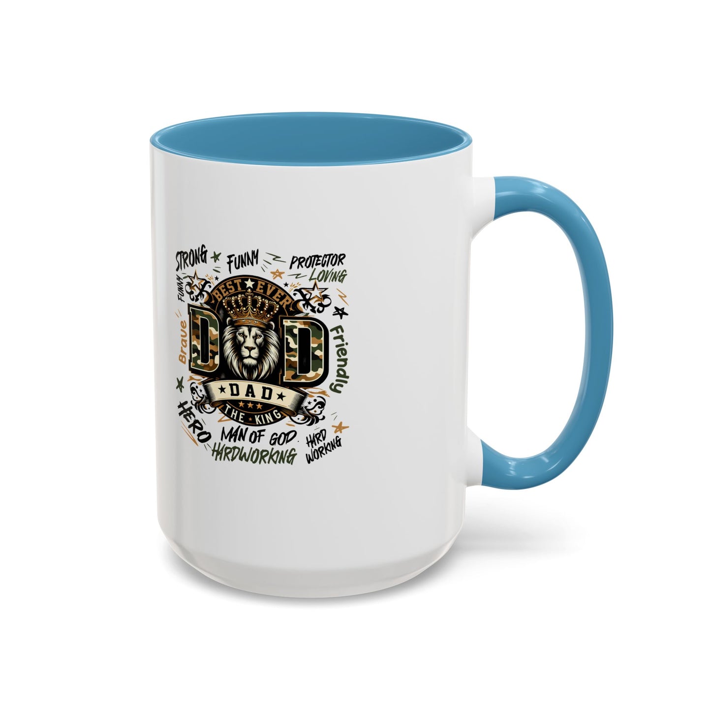 Dad King Lion Coffee Mug — 'Dad: The King' Accent 11/15oz Gift