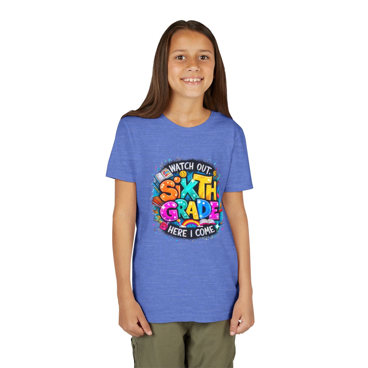 Youth Tee — "Watch Out Sixth Grade Here I Come" Back-to-School Graphic Shirt