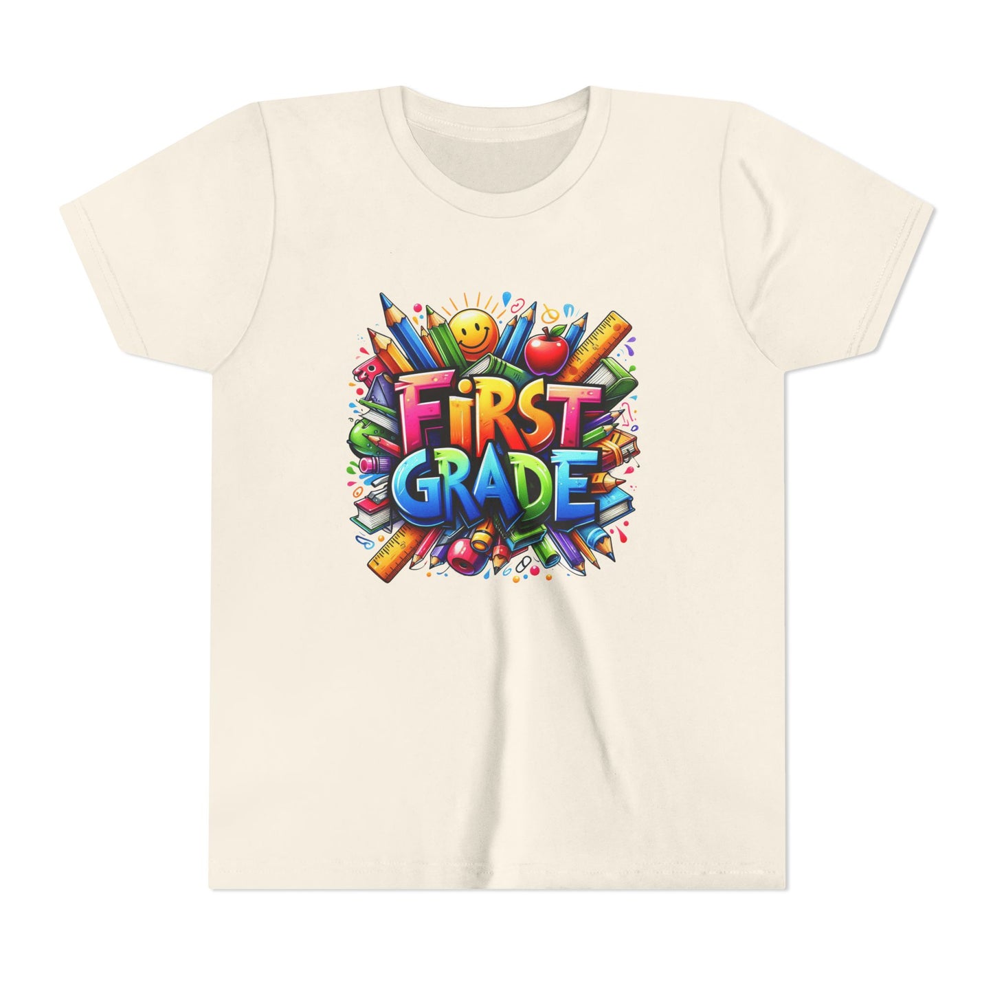 First Grade Kids Tee — Colorful Back-to-School Shirt for Boys & Girls