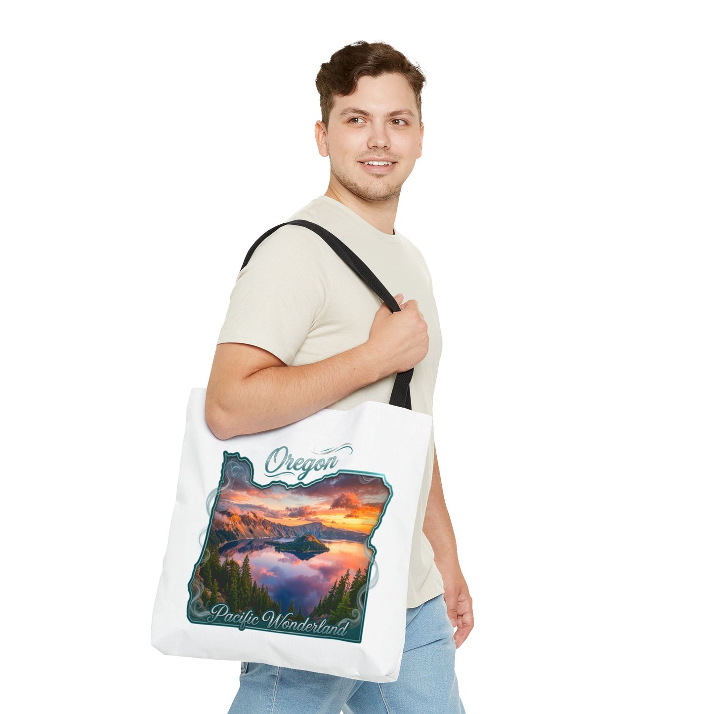Oregon Scenic Tote Bag — 'Pacific Wonderland' Sunset Landscape Tote