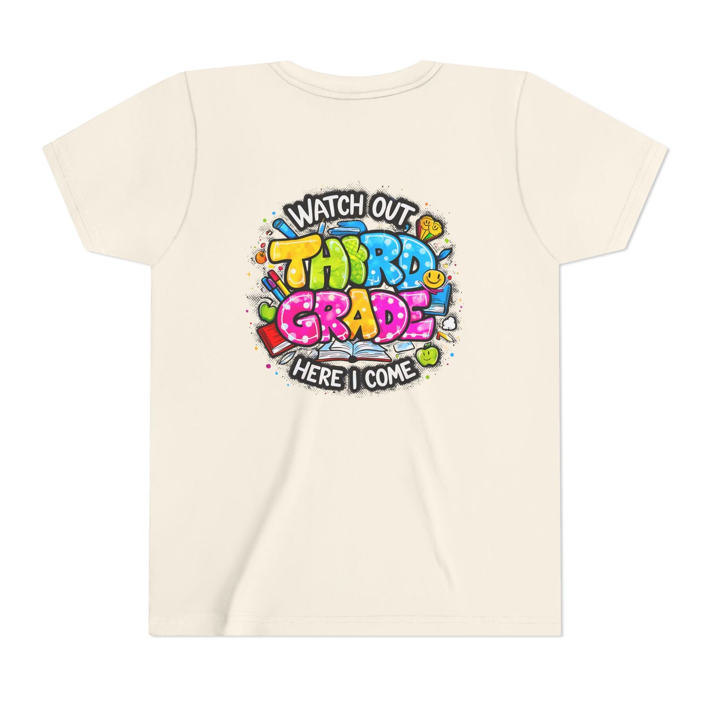 Third Grade Kids T‑Shirt — "Watch Out Third Grade Here I Come" Back-to-School Tee