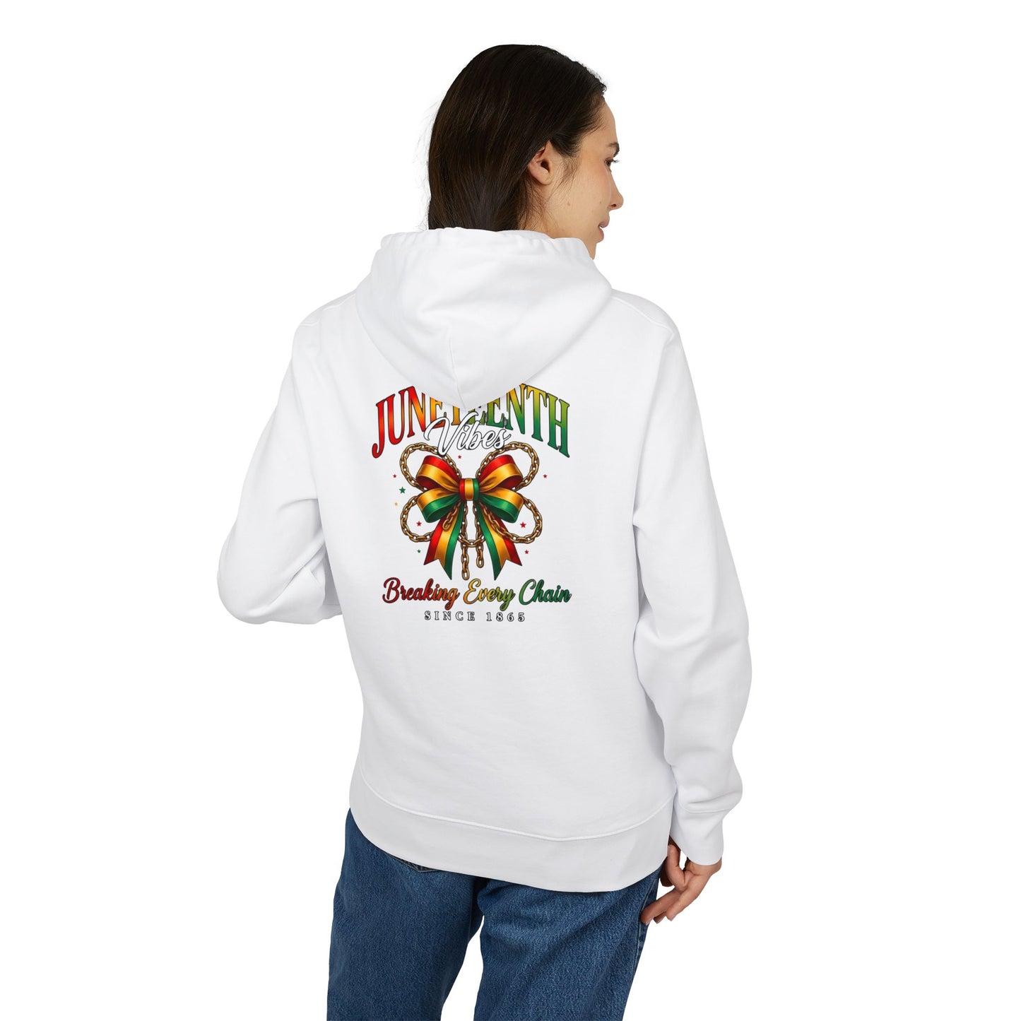 Juneteenth Bow Hoodie — "Breaking Every Chain" Celebration Sweatshirt