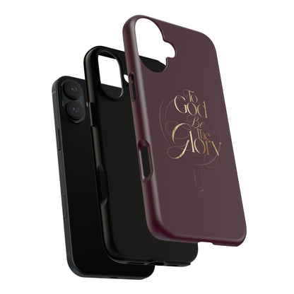 "To God Be The Glory" Tough Magnetic Phone Case — Burgundy Christian iPhone Cover
