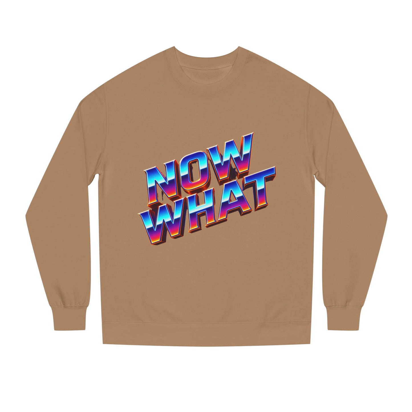 Now What Retro Sweatshirt — Bold 80s Gradient Graphic Crewneck