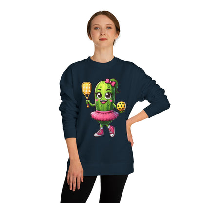 Pickle Paddle T-Shirt — Cute Pickle Playing Pickleball Crewneck