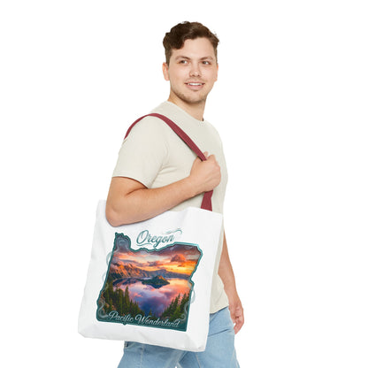 Oregon Scenic Tote Bag — 'Pacific Wonderland' Sunset Landscape Tote