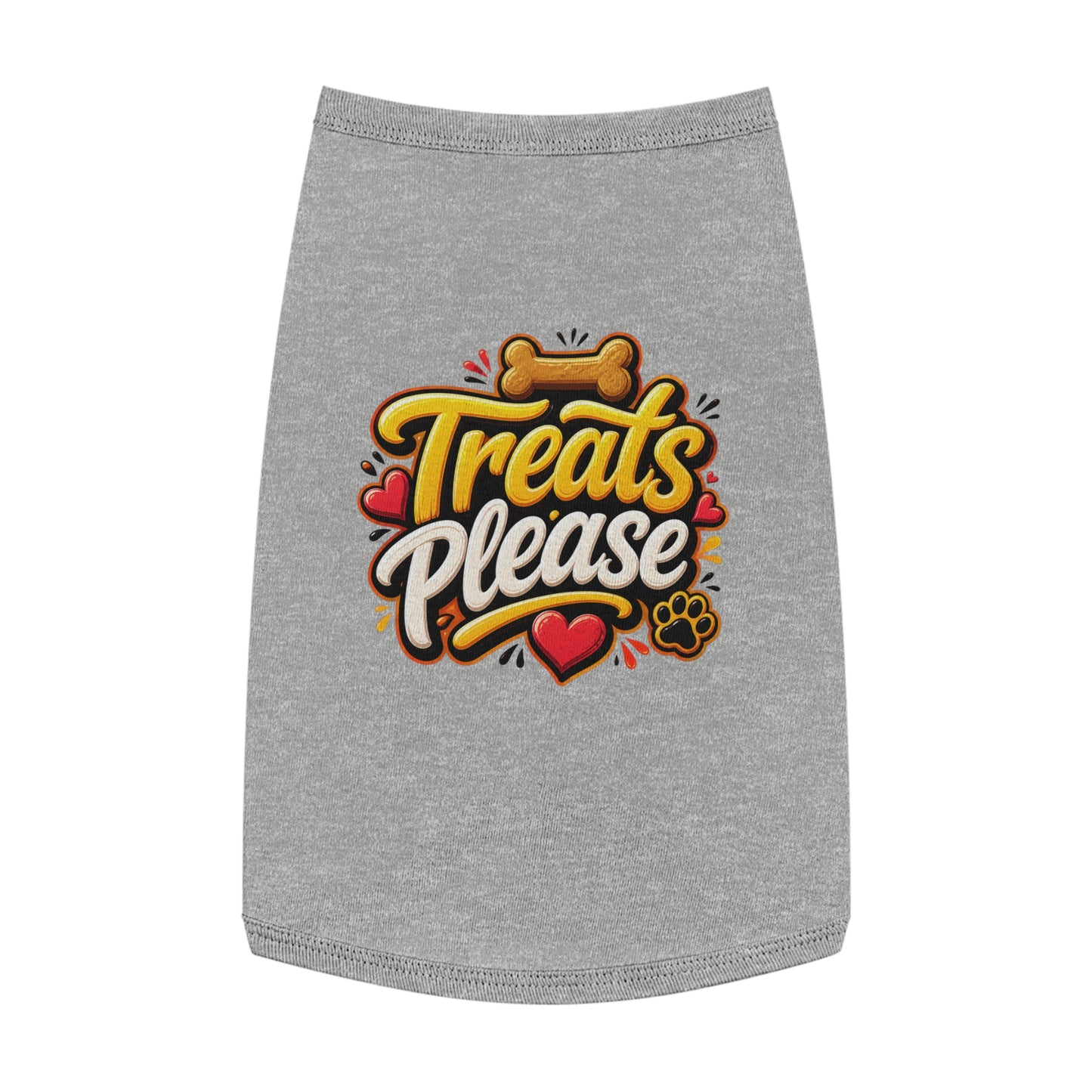 Pet Tank Top — "Treats Please" Cute Dog Tank for Small Dogs | Playful Paw Print Design