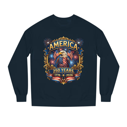 America 250 Years Crewneck Sweatshirt — 1776–2026 Patriotic Eagle Design