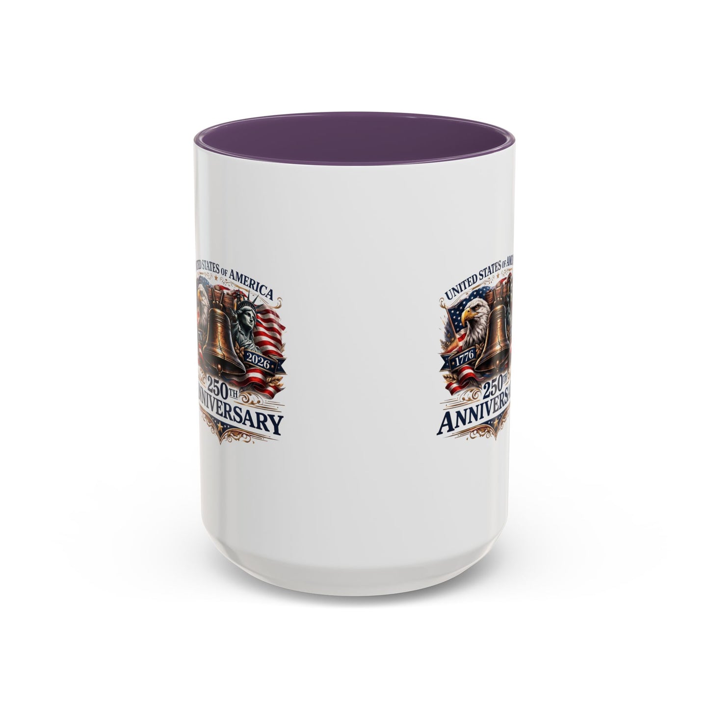 250th Anniversary Accent Coffee Mug — Patriotic United States Bell & Eagle Design (11/15 oz)