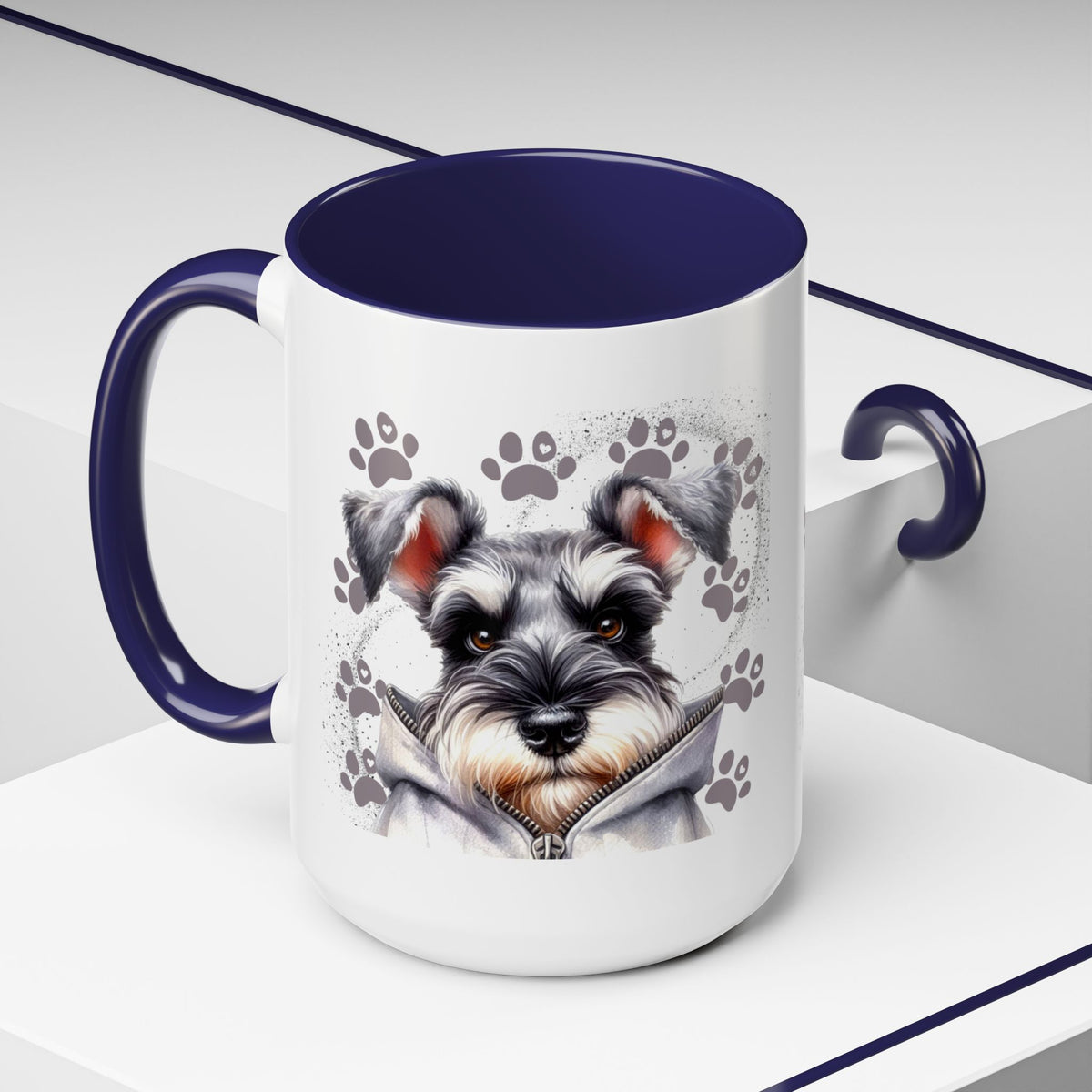 Schnauzer Paw Print Accent Coffee Mug (11/15oz)