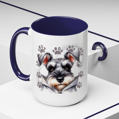 Schnauzer Paw Print Accent Coffee Mug (11/15oz)