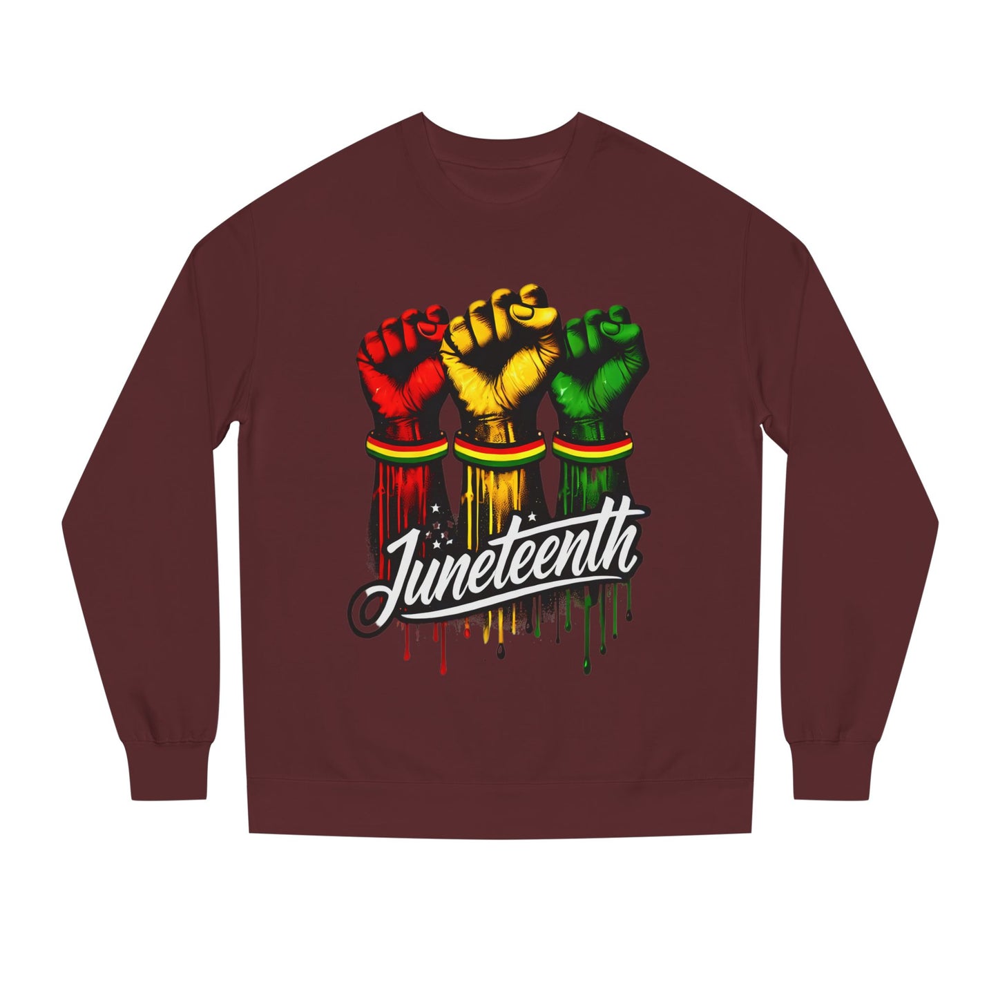 Juneteenth Fist Sweatshirt – Black Power Red Yellow Green Pride Crewneck