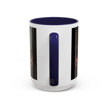 Patriotic Faith & Freedom Accent Coffee Mug — Eagle, Cross & American Flag (1776–2026)