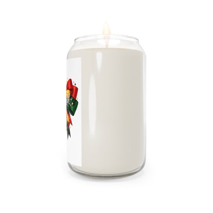 Juneteenth Scented Soy Candle 13.75oz — Festive Red, Green & Gold Ribbon