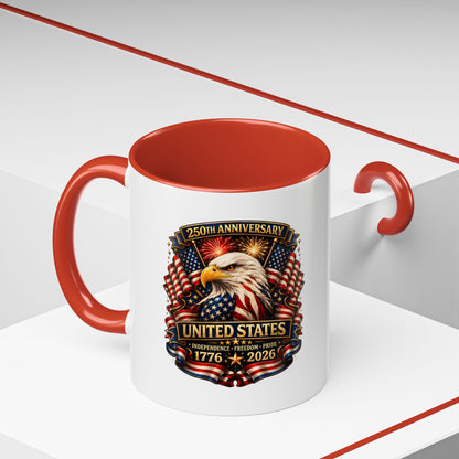 Patriotic Eagle Coffee Mug - United States 250th Anniversary 1776-2026