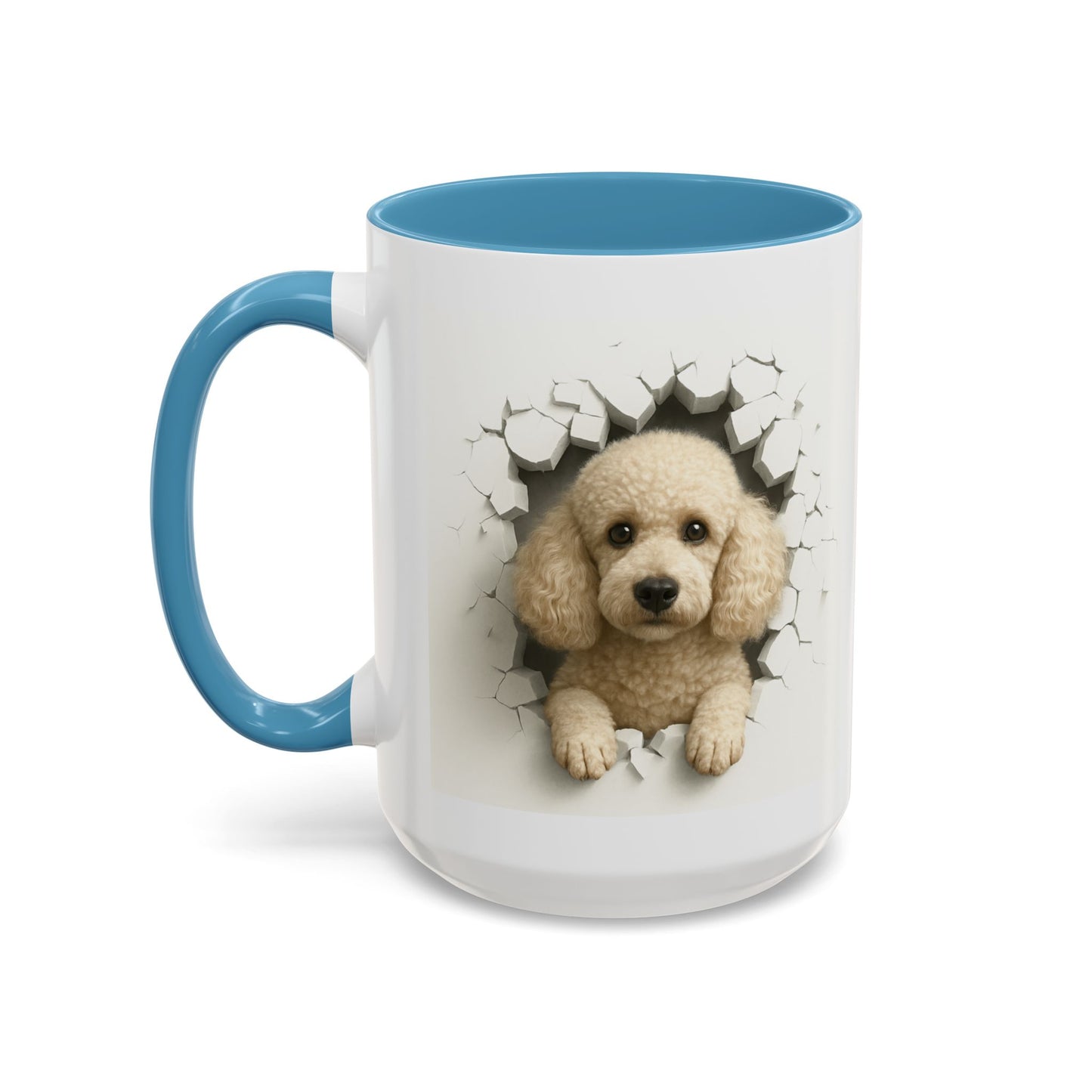 Poodle Peeking Accent Coffee Mug – Cute Dog Lover Gift (11/15oz)