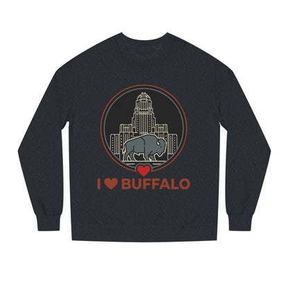I  Buffalo Sweatshirt — Buffalo Skyline & Bison Graphic Crewneck