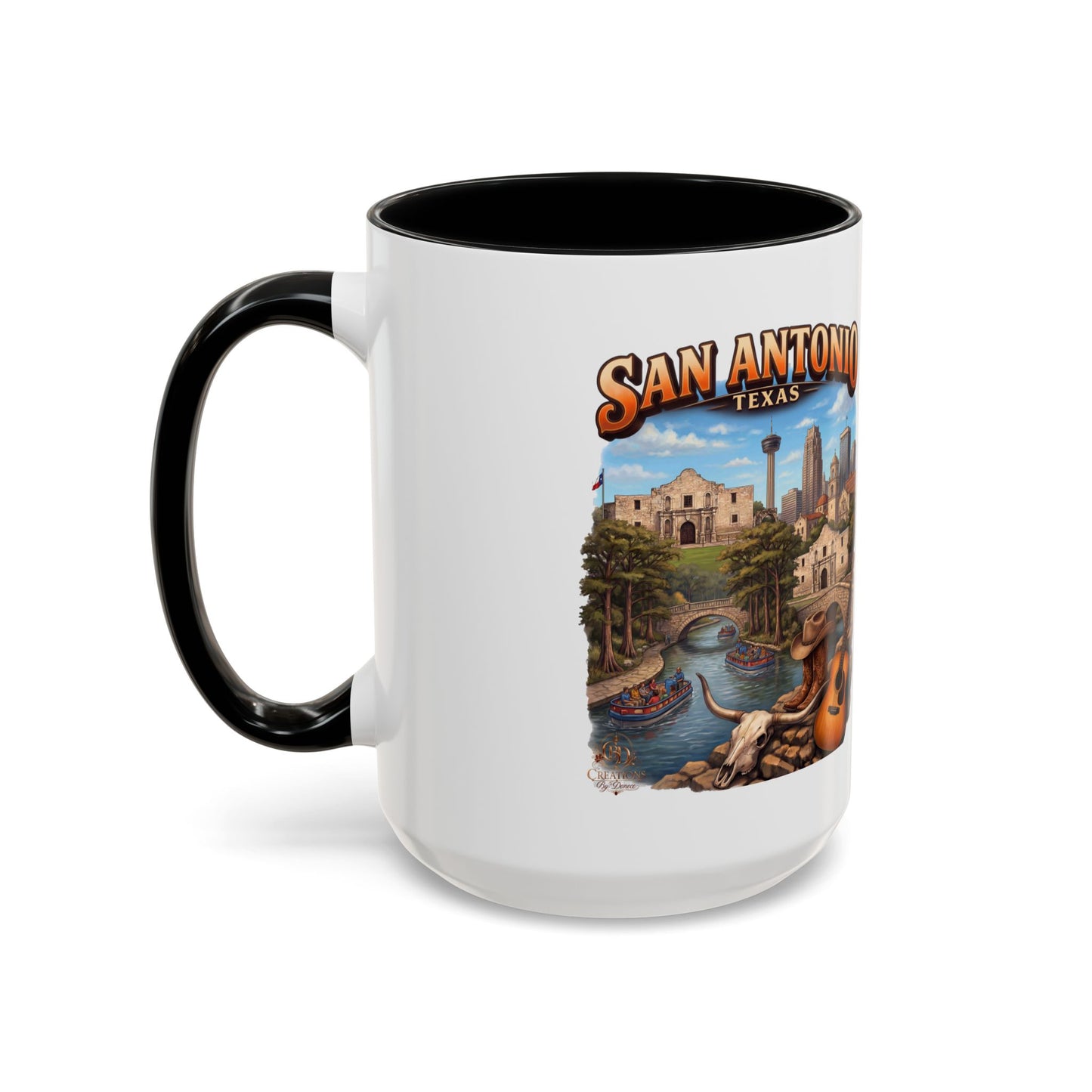 San Antonio Souvenir Coffee Mug – Texas Riverwalk Scenic Accent Mug (11/15oz)