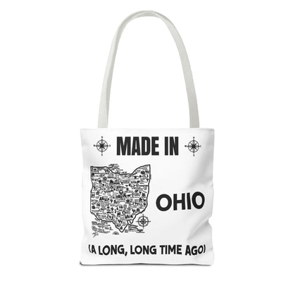Made in Ohio Tote Bag — Vintage Map Design "A Long, Long Time Ago"